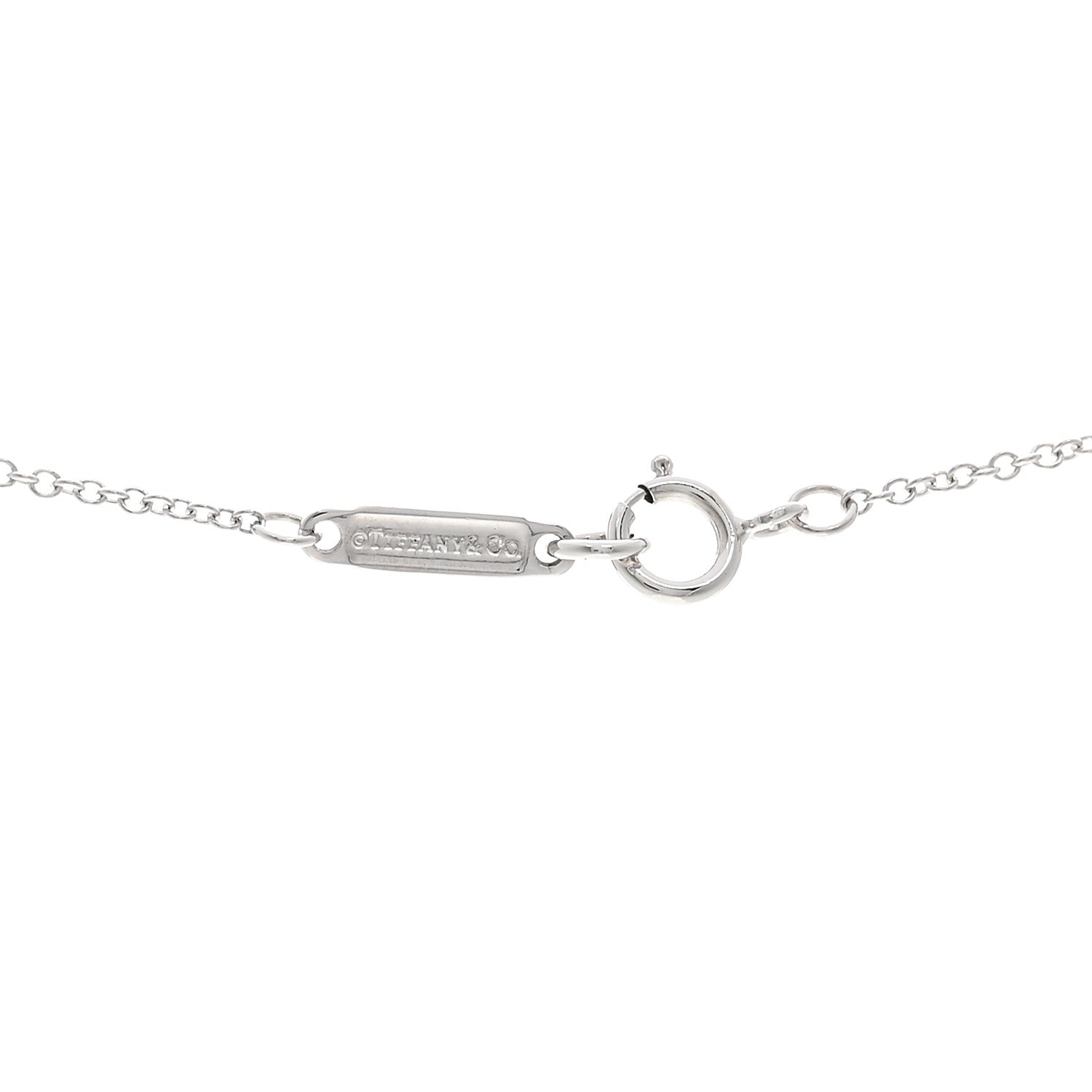 Tiffany 18K White Gold Diamond Mini Metro Anchor Pendant Necklace 4 of 4