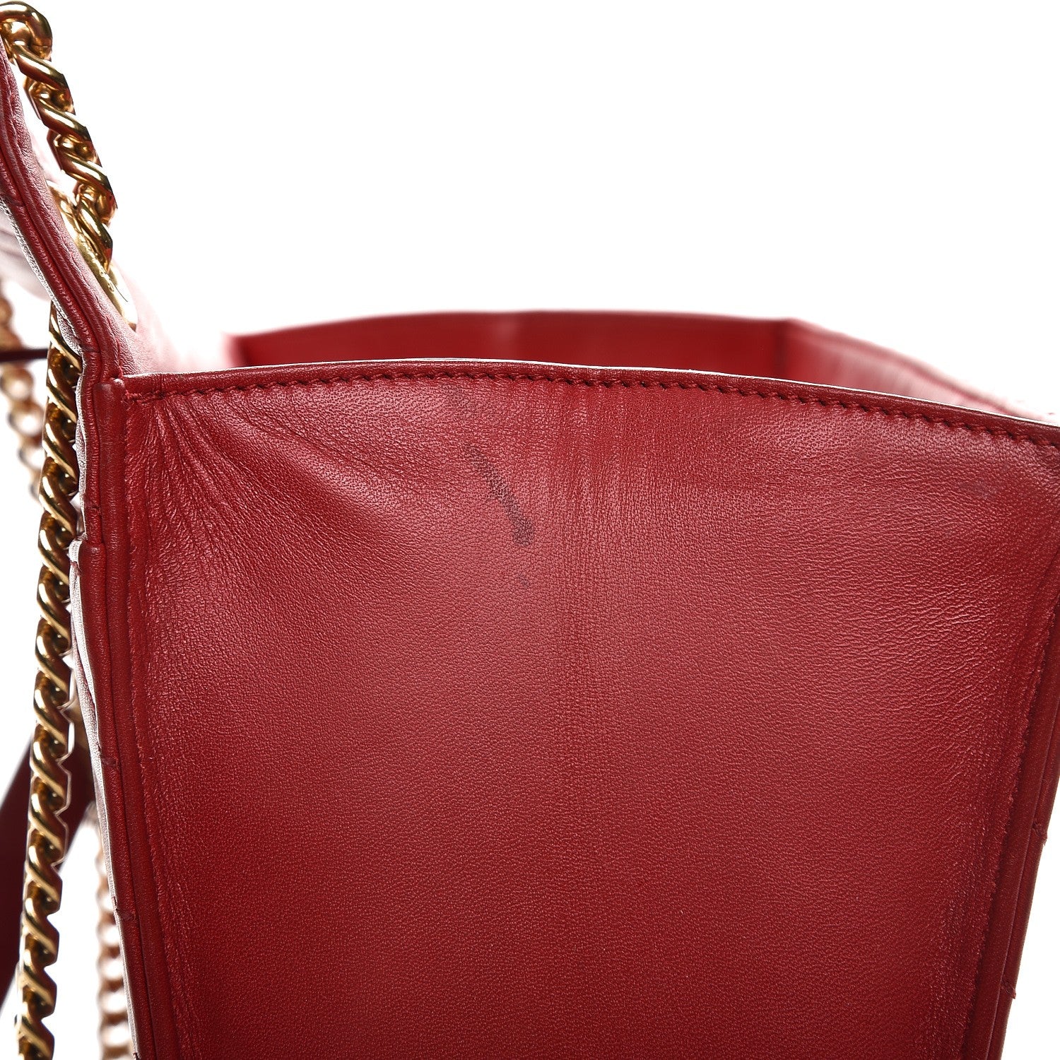 Saint Laurent Lambskin Matelasse Chevron Large Monogram Satchel Red 10 of 18