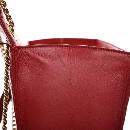 Saint Laurent Lambskin Matelasse Chevron Large Monogram Satchel Red 10 of 18