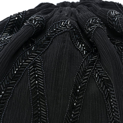 Saint Laurent Chiffon Silk Crepe Beaded Pochon Broderie Bag Black 13 of 16