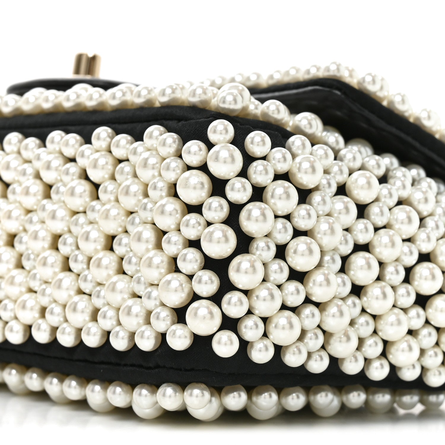 Chanel Lambskin Pearl On Flap Black 10 of 10