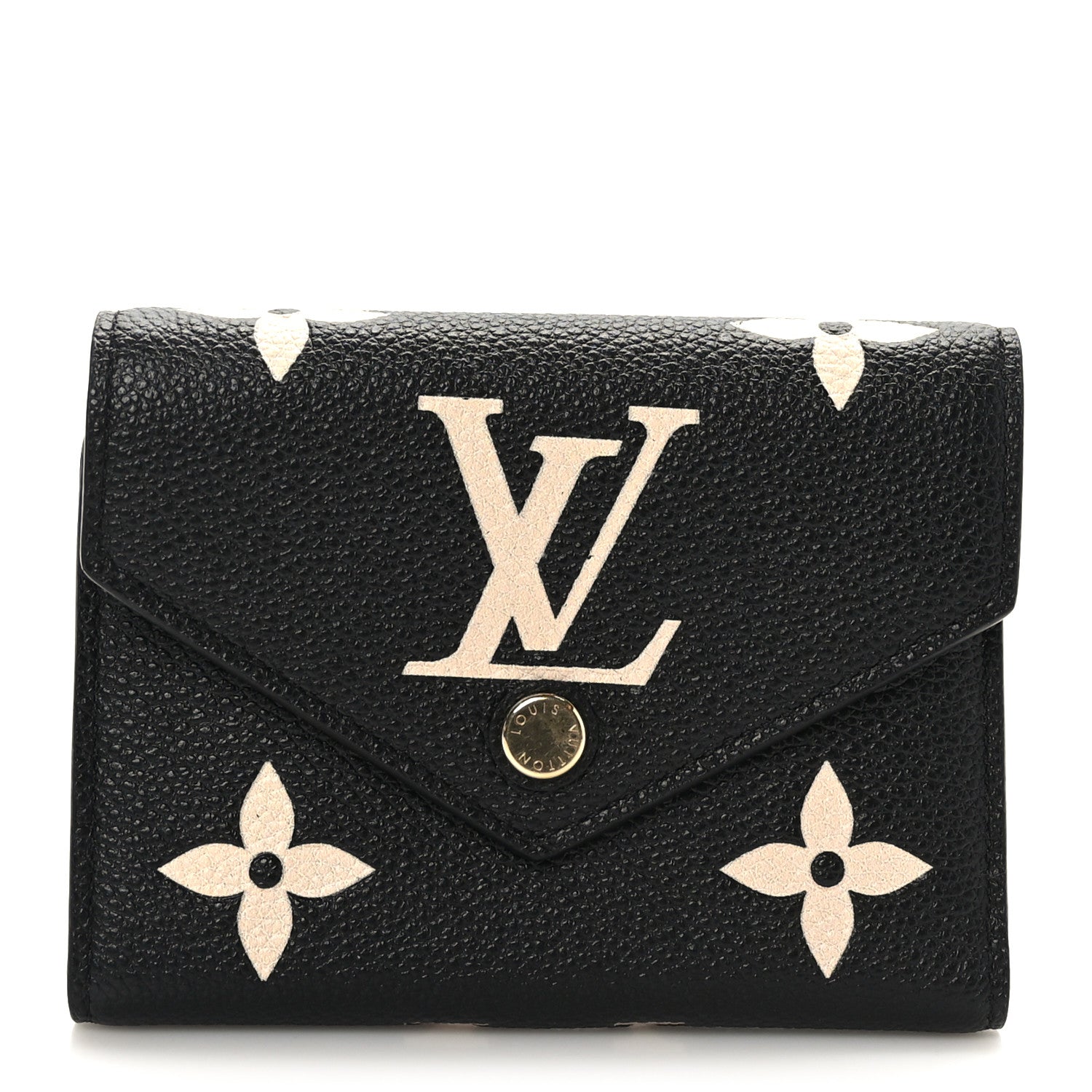 Louis Vuitton Empreinte Monogram Giant Victorine Wallet Black Beige 1 of 6
