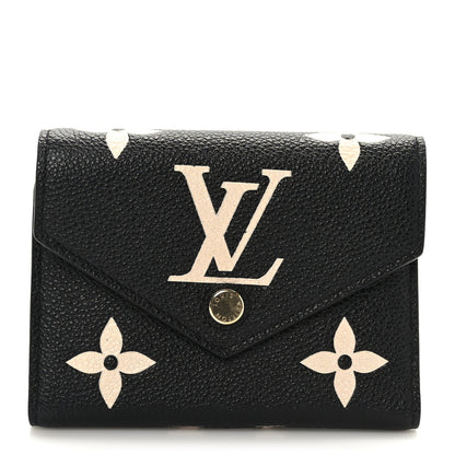 Louis Vuitton Empreinte Monogram Giant Victorine Wallet Black Beige 1 of 6