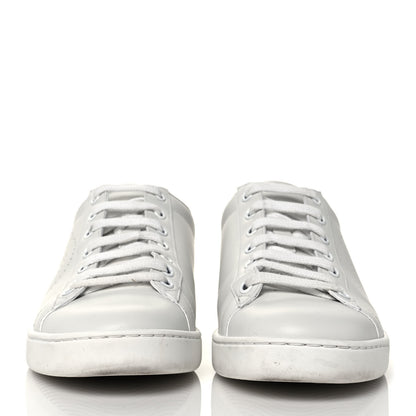 Gucci Calfskin Interlocking G Perforated Womens Ace Sneakers 38 White Grey Sky 2 of 8