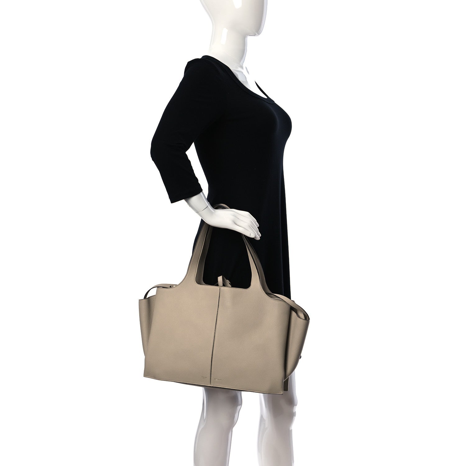 Celine Baby Grained Calfskin Medium Tri-Fold Bag Dune 2 of 9