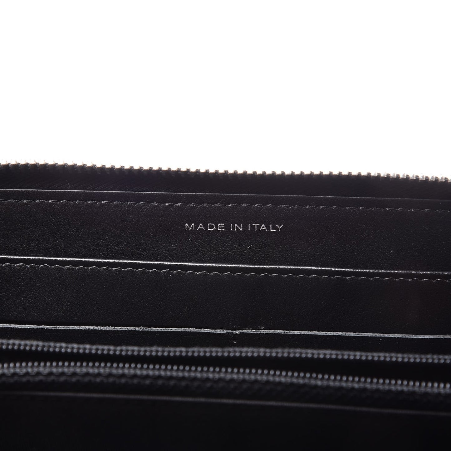 Lambskin Camellia Embossed Large Zip Around Gusset Wallet Black