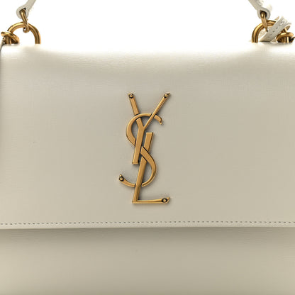 Saint Laurent Smooth Calfskin Medium Monogram Sunset Satchel Blanc Vintage 7 of 10