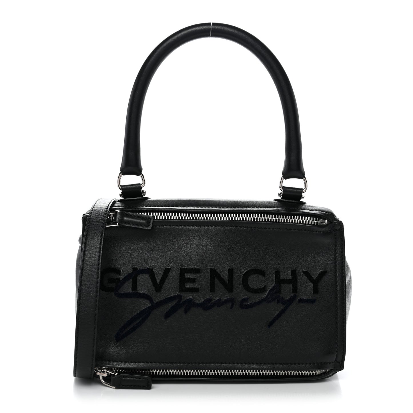 Sugar Goatskin Velvet Logo Small Pandora Black