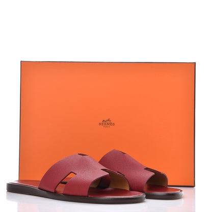 Hermes Matte Epsom Mens Izmir Sandals 42 Rouge 10 of 10