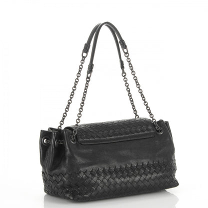 Bottega Veneta Madras Goatskin Intrecciato Small Shoulder Nero Black 3 of 6