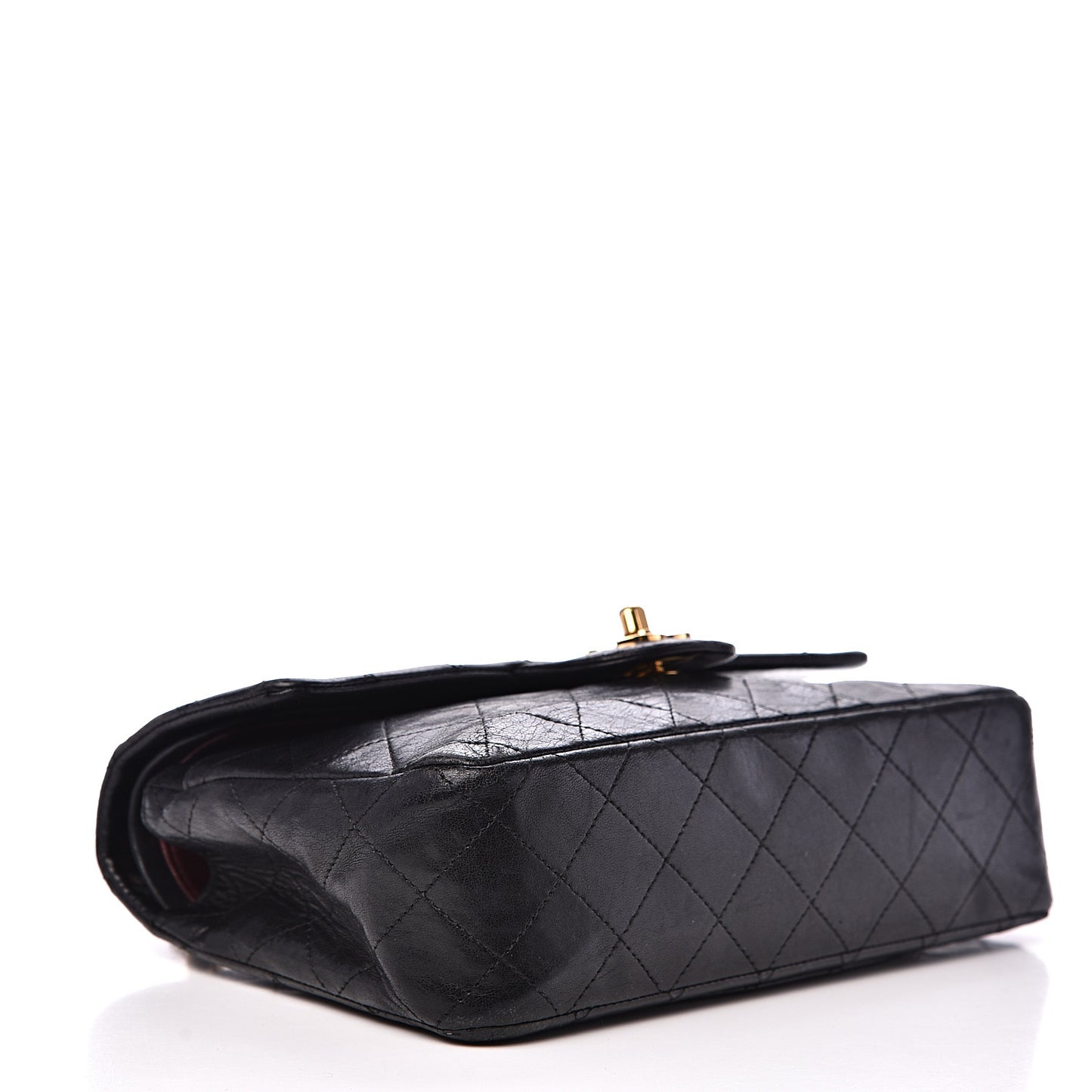Lambskin Quilted Small Double Flap Black