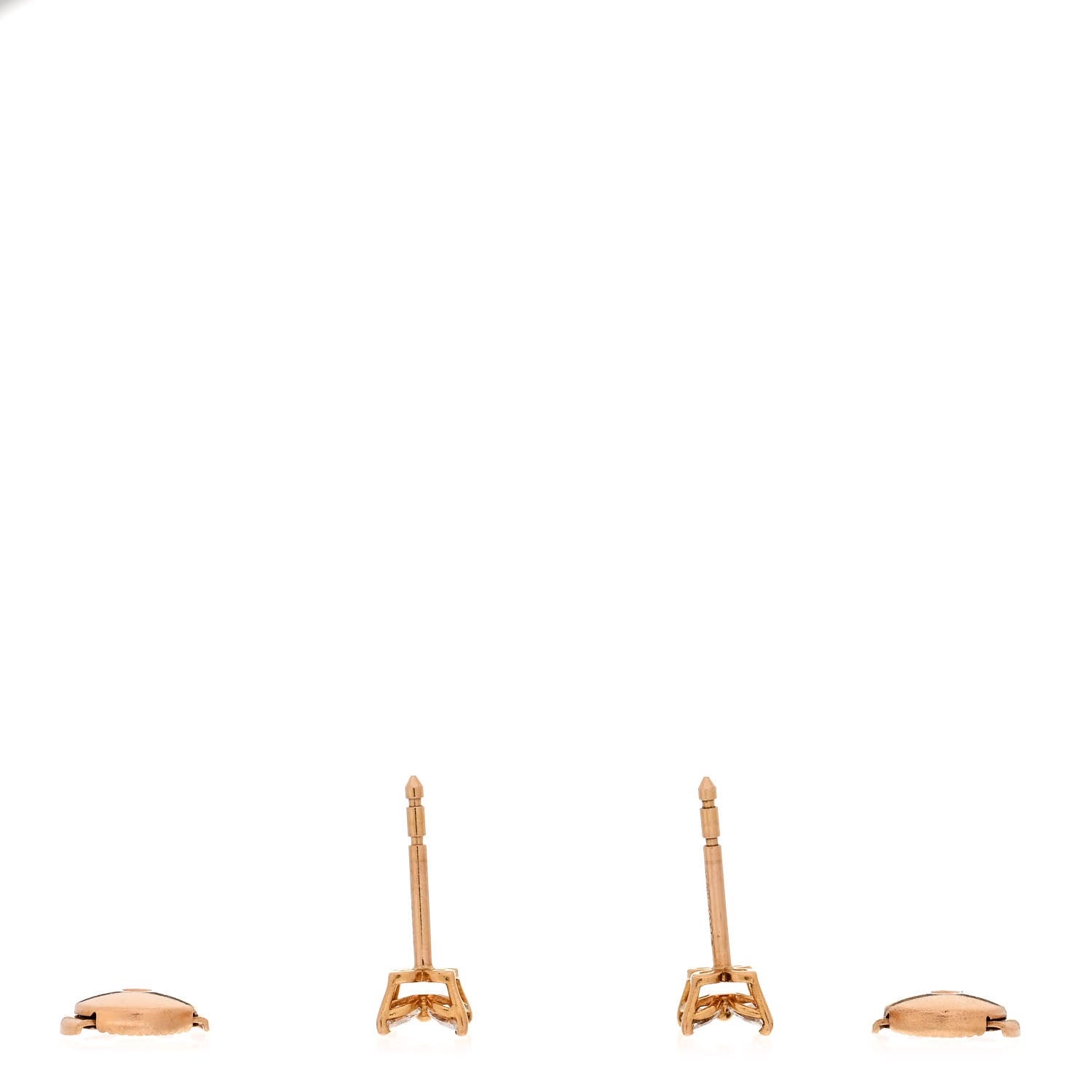 Tiffany 18K Rose Gold Diamond .19ct Mini Victoria Earrings 3 of 5