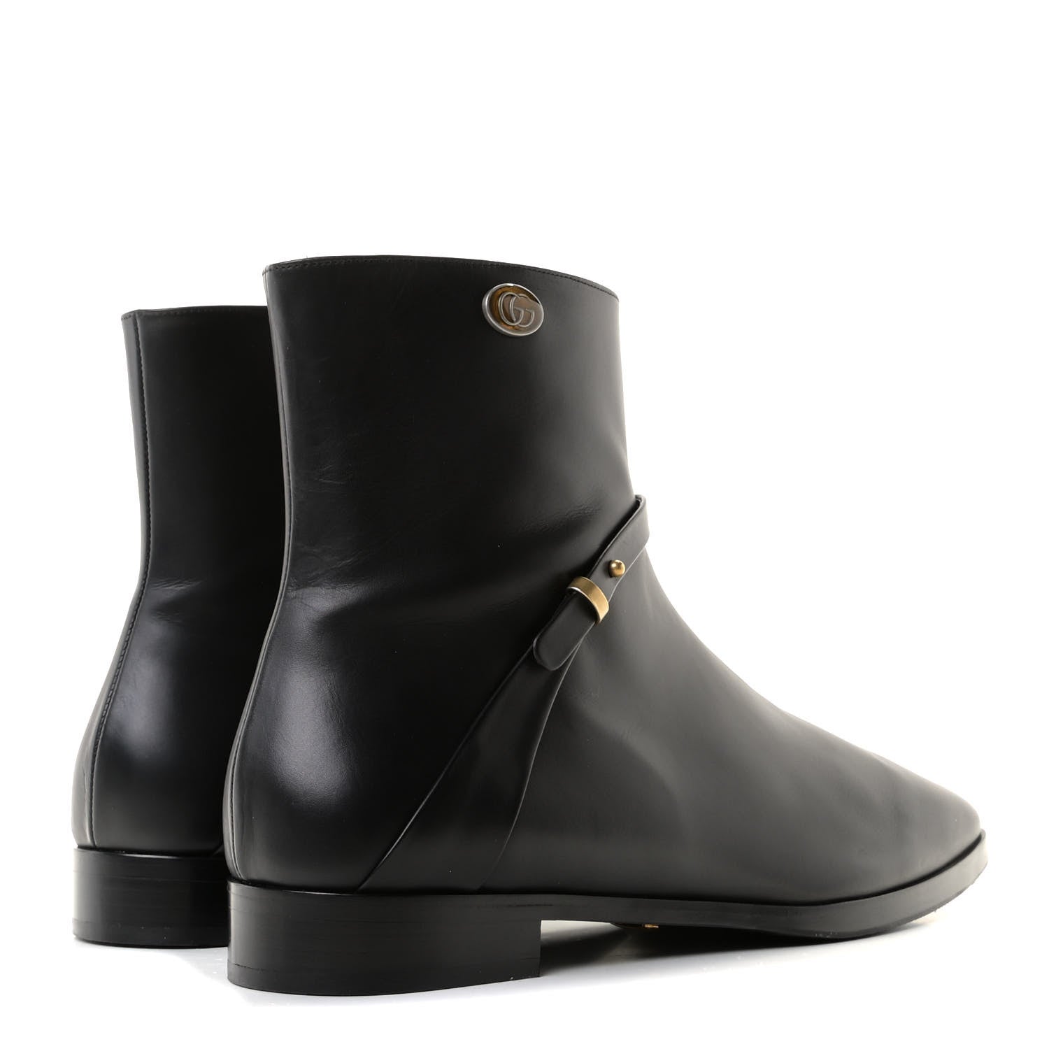 Gucci Calfskin Womens GG Ankle Boots 42 Black 4 of 8