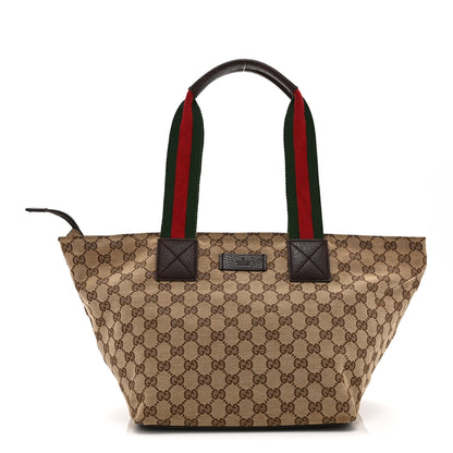 Gucci GG Monogram Medium Web Handle Bucket Tote Dark Brown 1 of 11