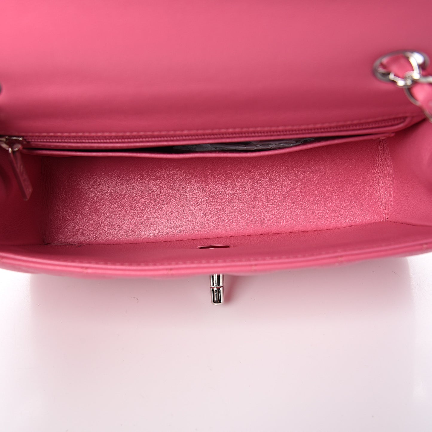 Lambskin Quilted Mini Rectangular Flap Pink