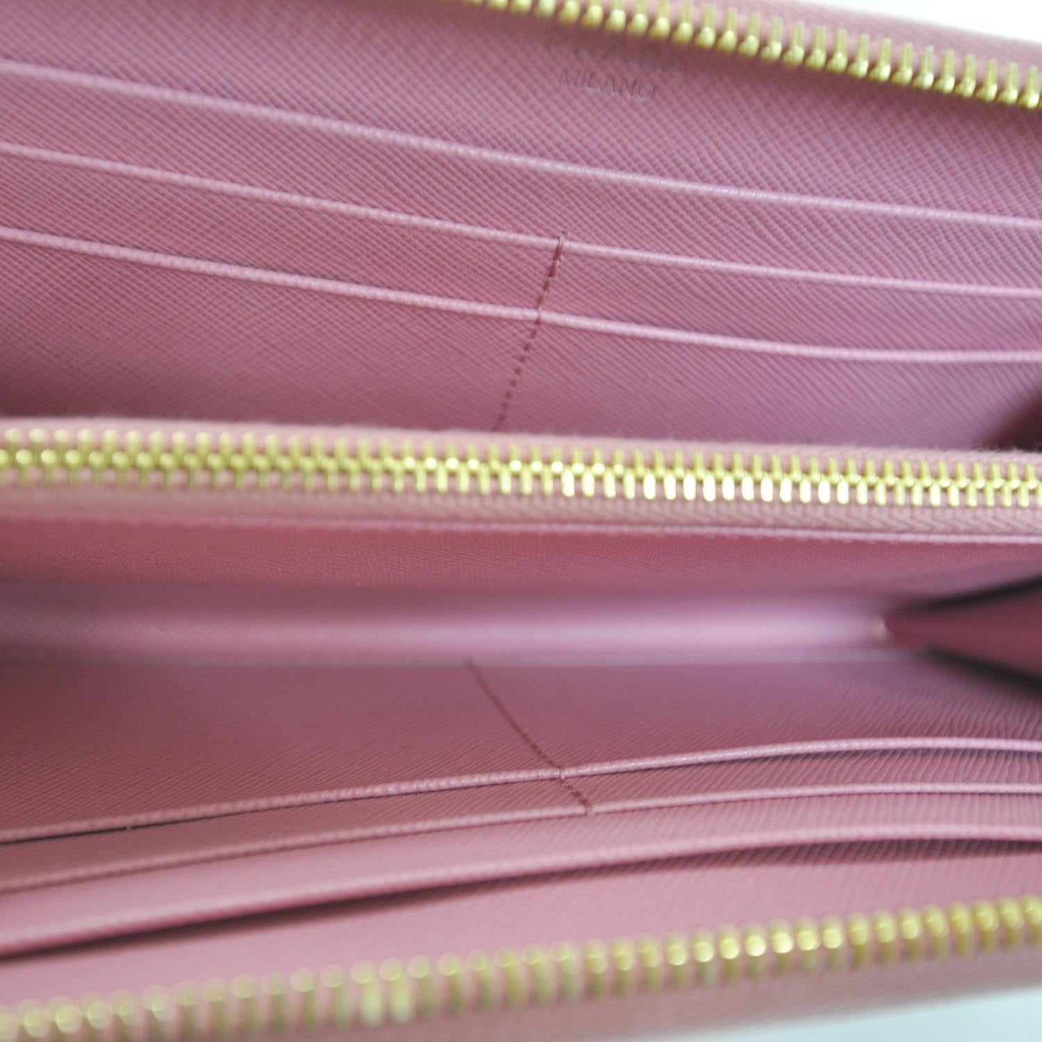 Prada Saffiano Zip Around Wallet 6 of 8