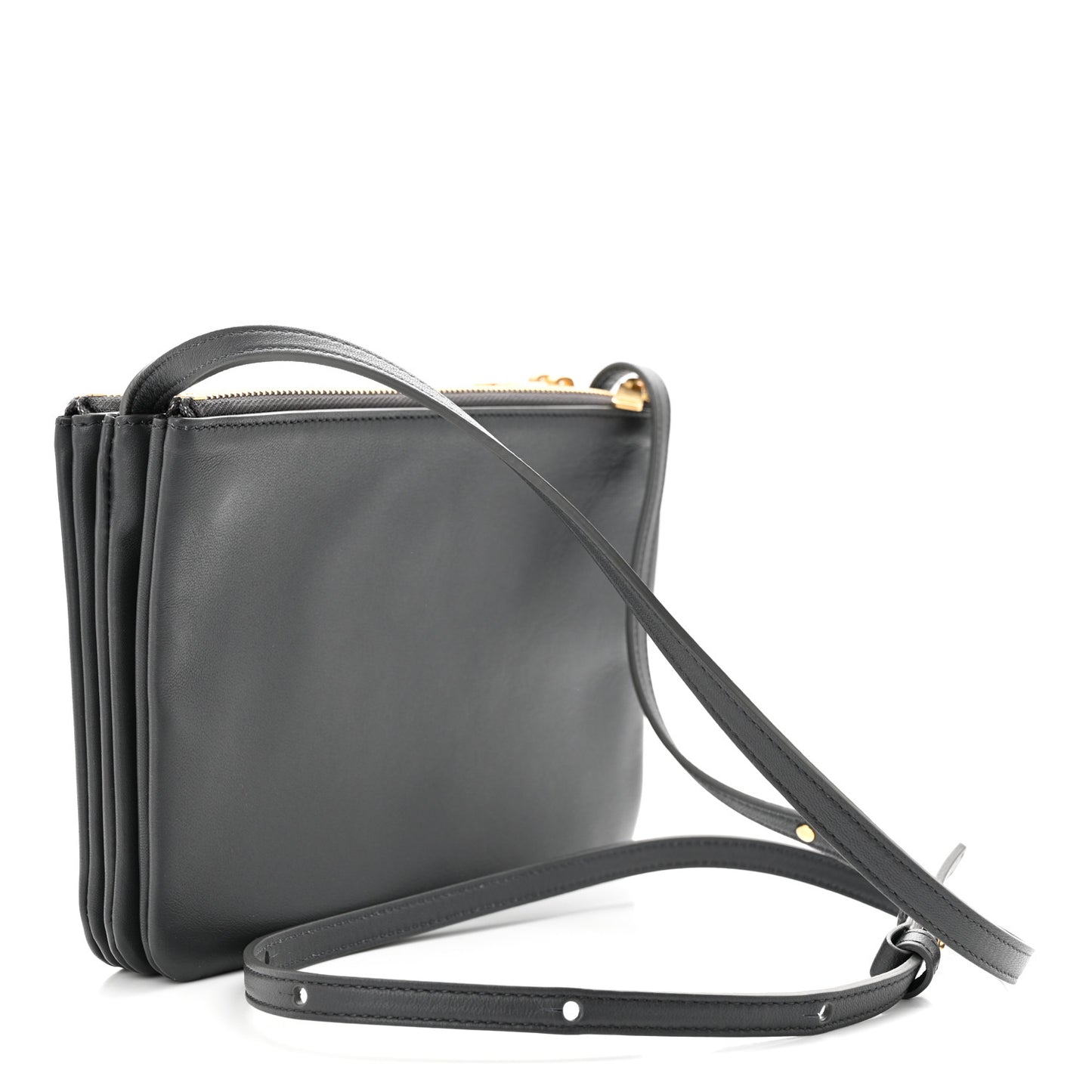 Lambskin Small Trio Crossbody Bag Medium Grey