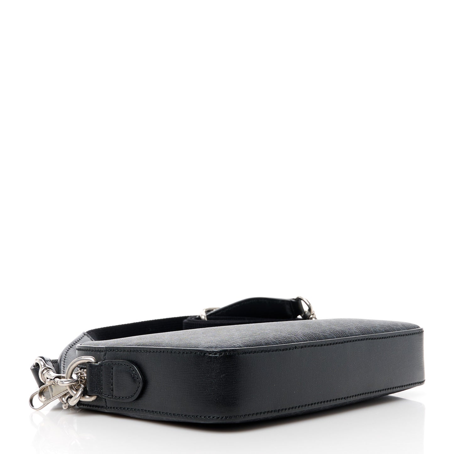 GG Supreme Monogram Azalea Calfskin Retro Interlocking G Wristlet Shoulder Bag Black