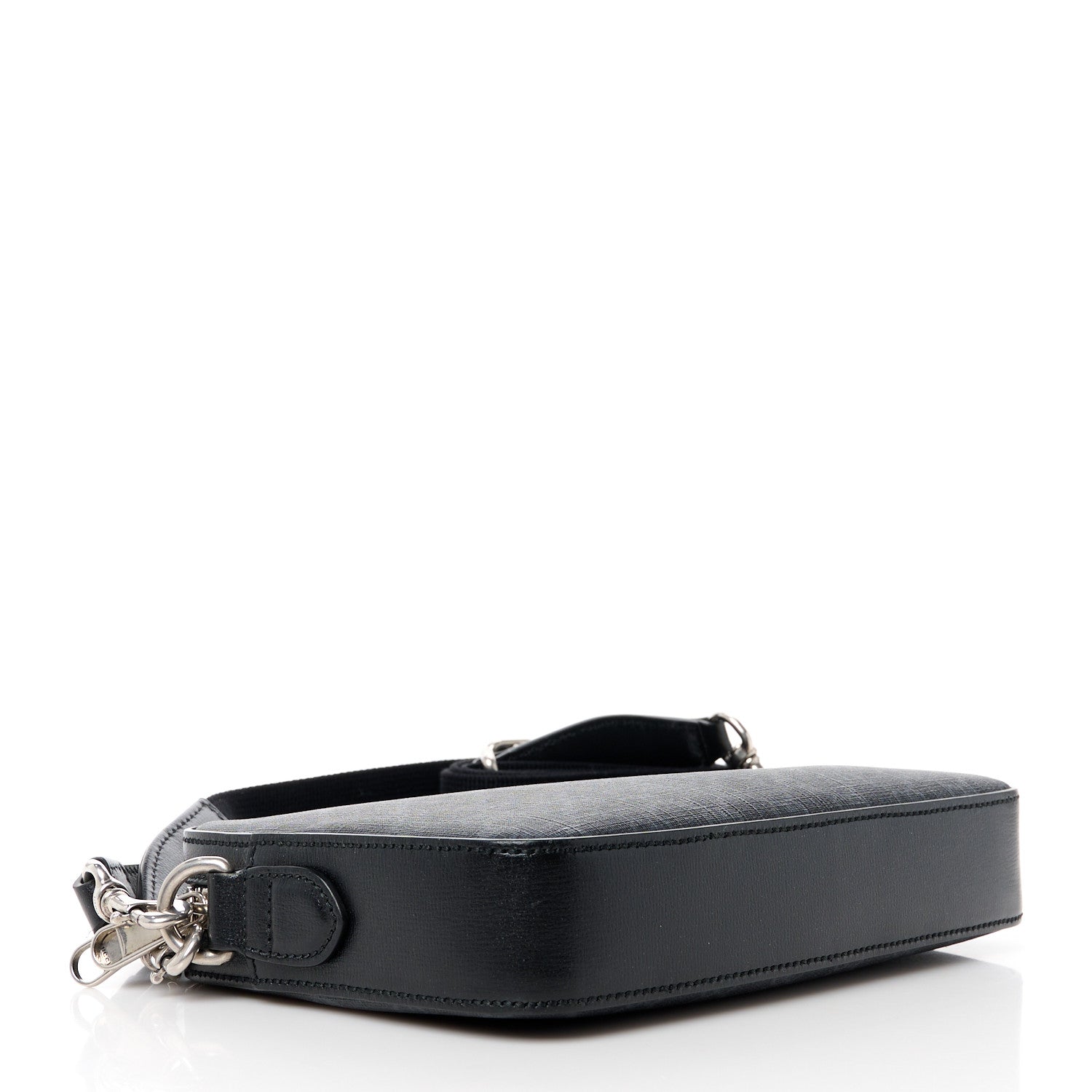 Gucci GG Supreme Monogram Azalea Calfskin Retro Interlocking G Wristlet Shoulder Bag Black 4 of 11