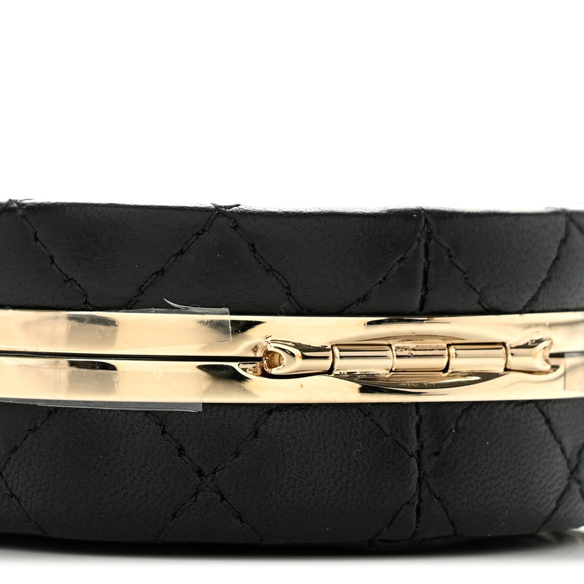 Chanel Lambskin Enamel Quilted Round Poker Chip Clutch With Chain Black White 9 of 11