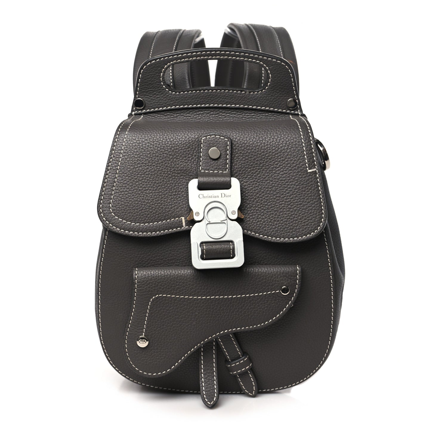 Grained Calfskin Mini Gallop Sling Bag Grey
