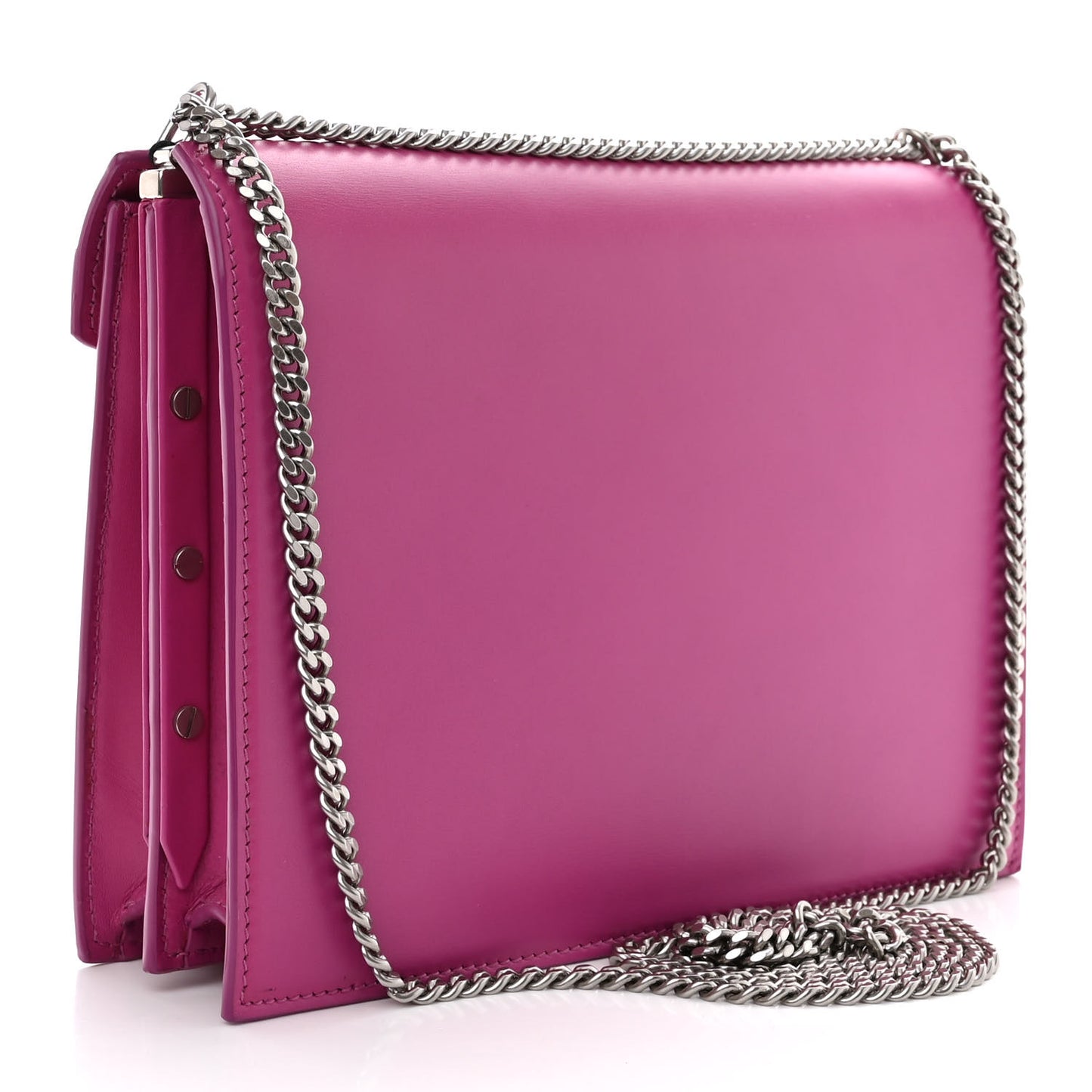 Smooth Calfskin Monogram Cassandra Clasp Bag Electric Fuchsia