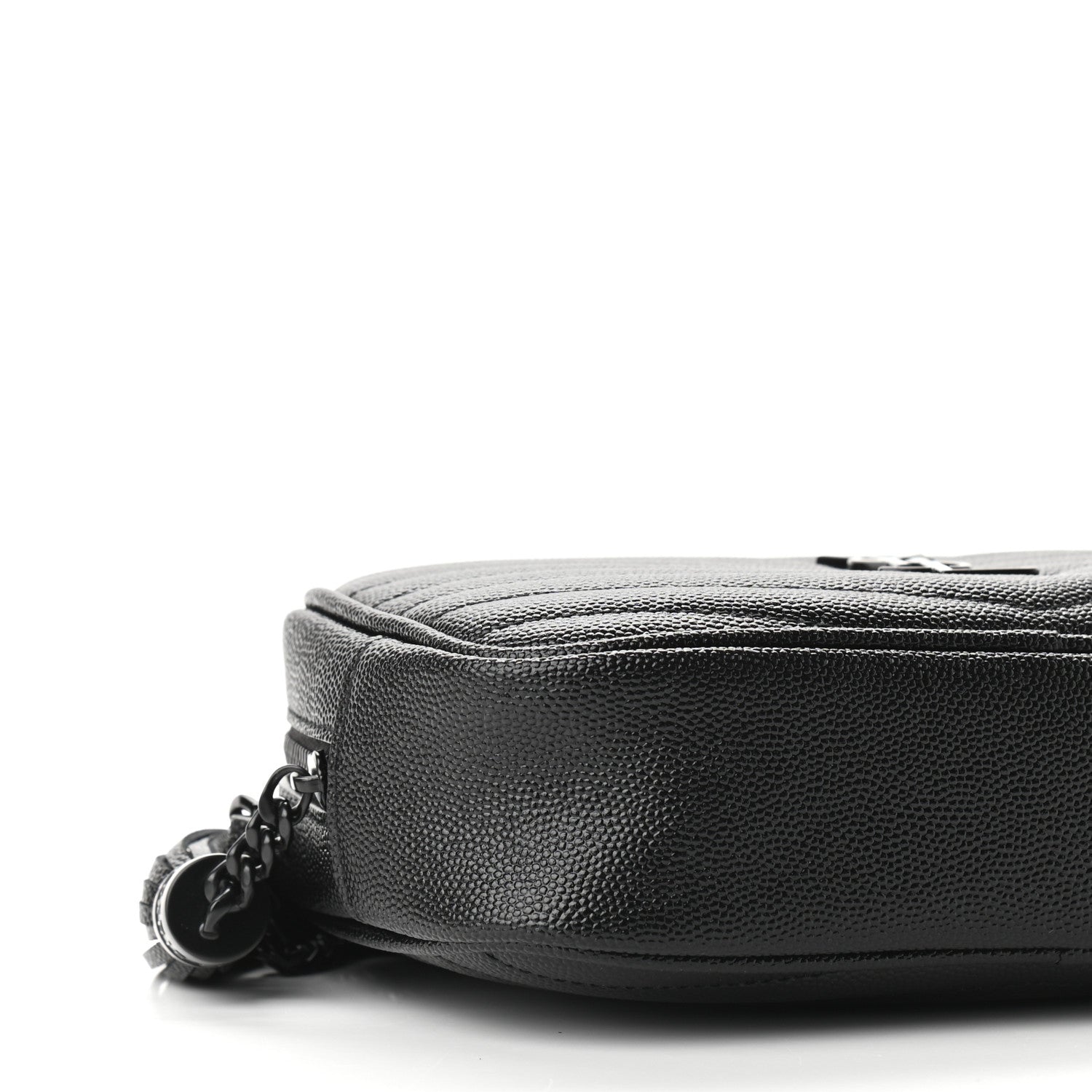 Saint Laurent Grain De Poudre Matelasse Monogram Mini Lou Camera Bag Black 8 of 9