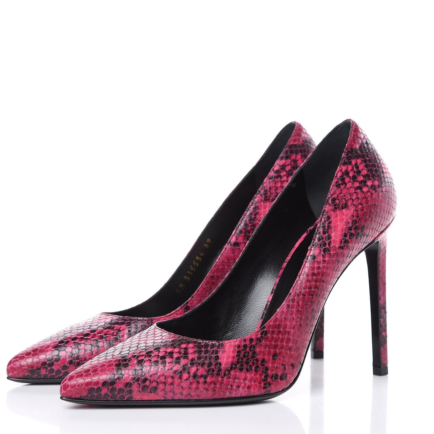Saint Laurent Python Calfskin Embossed Classic Paris 105 Pumps 39 Fuchsia 3 of 10