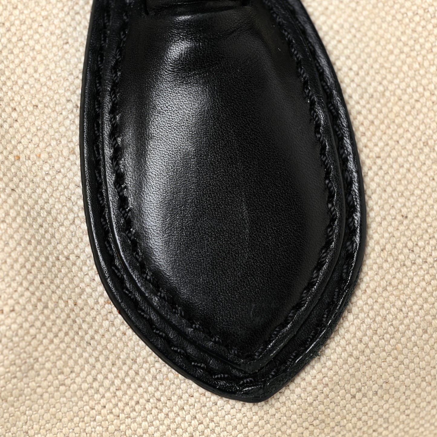 Natural Canvas Smooth Calfskin Mini Luggage Cream