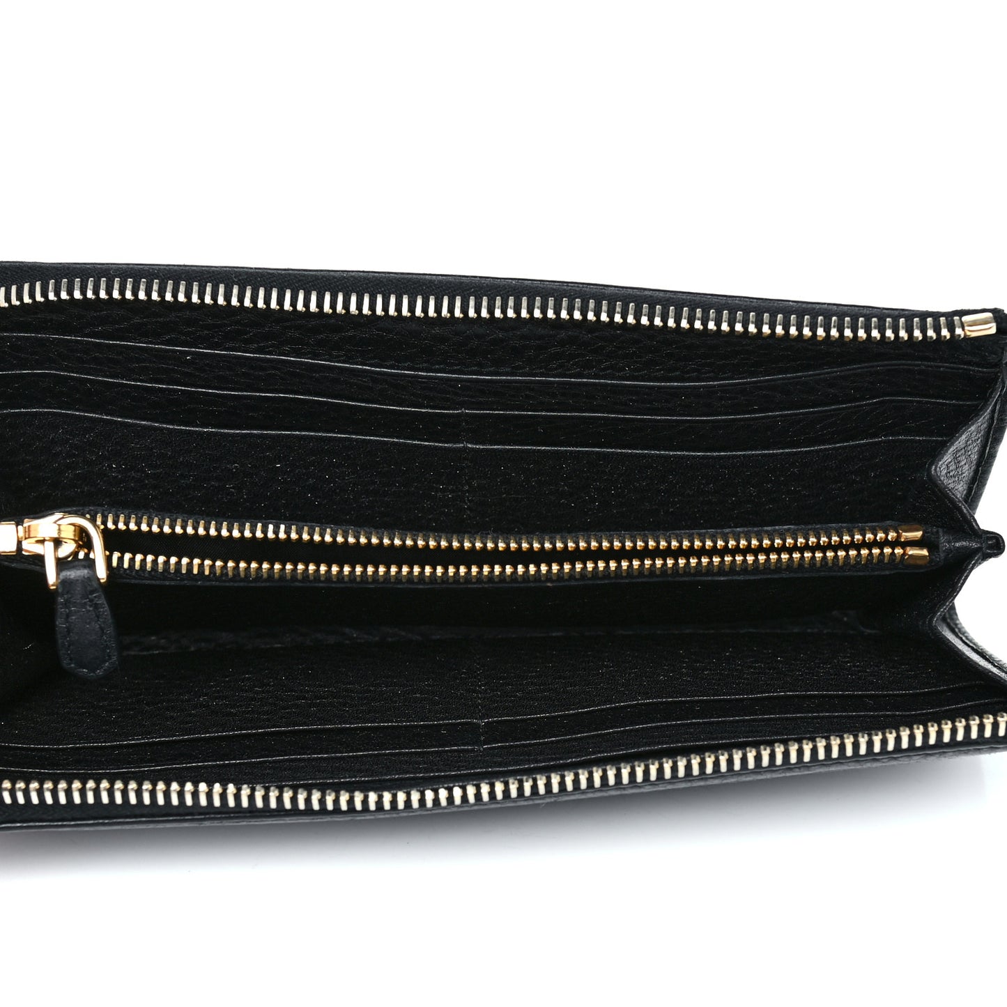 Vitello Daino Zip Around Wallet Nero Black