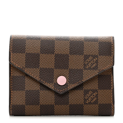 Louis Vuitton Damier Ebene Victorine Wallet Rose Ballerine 1 of 7