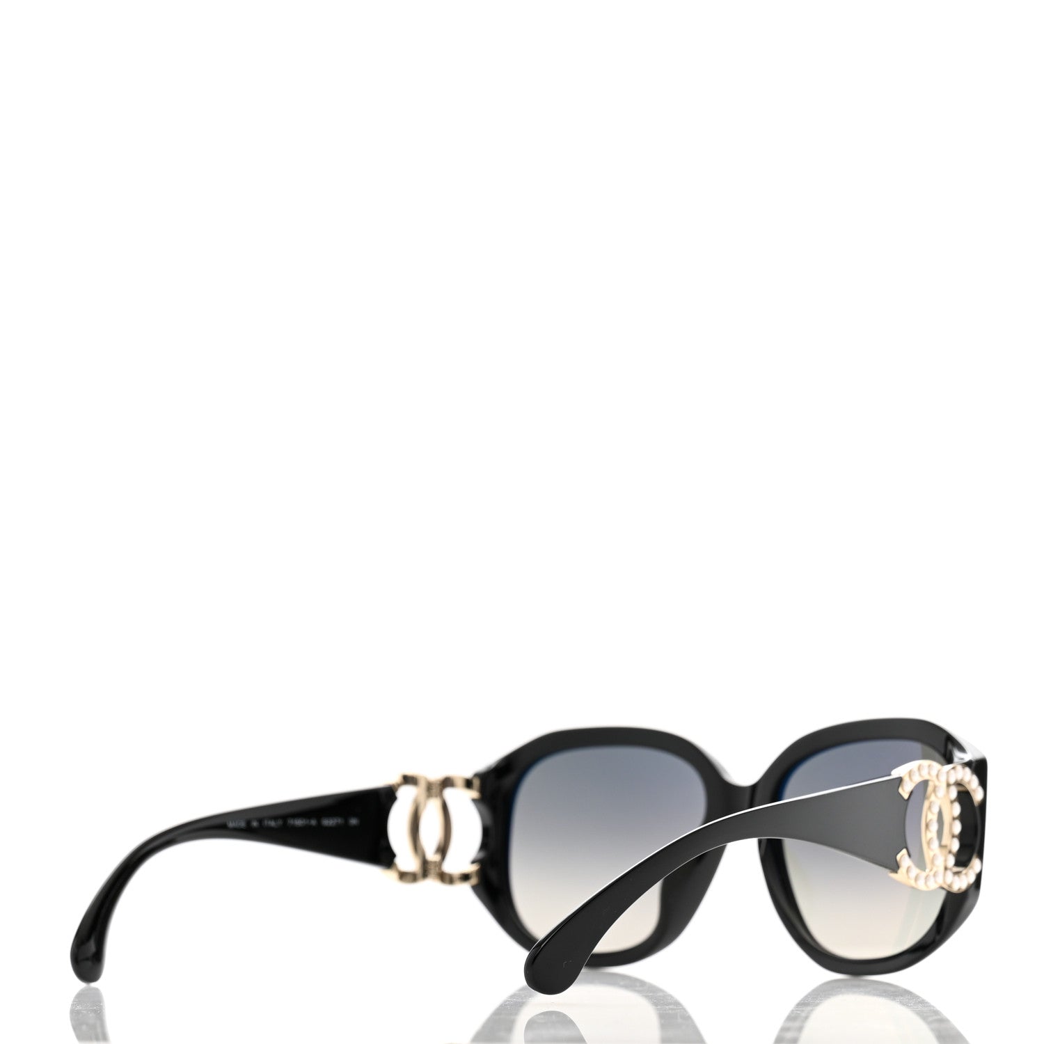 CHANEL Chanel Acetate Pearl CC Square Sunglasses 71501-A Black 1633737