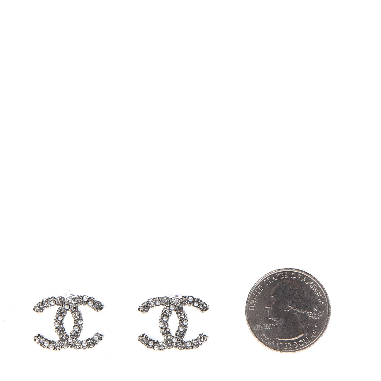 Chanel Ruthenium Crystal Pearl Caviar Earrings 2 of 5