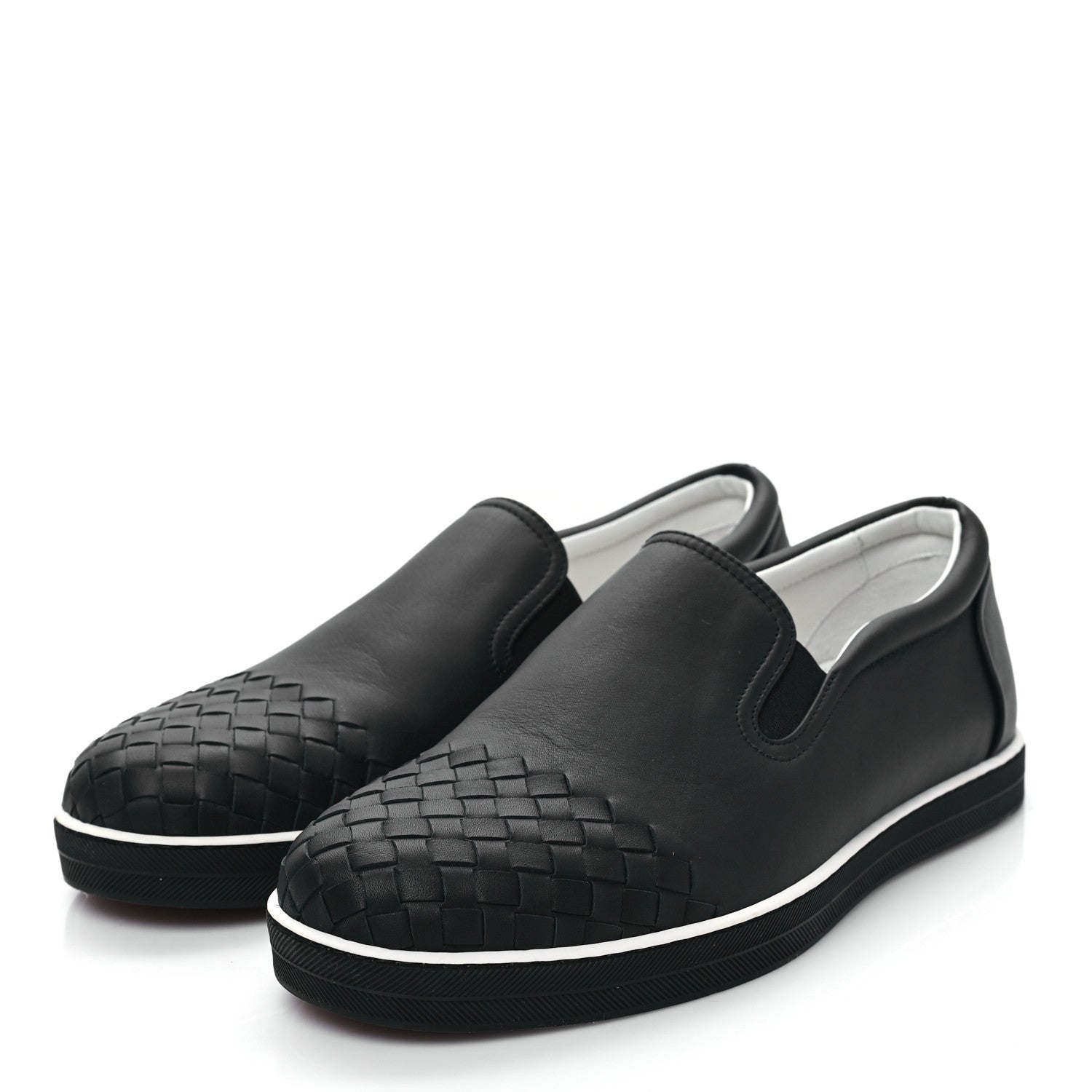 Bottega Veneta Nappa Intrecciato Slip On Sneakers 40.5 Black 3 of 7