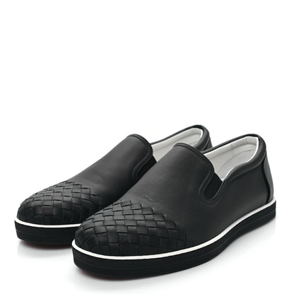 Bottega Veneta Nappa Intrecciato Slip On Sneakers 40.5 Black 3 of 7