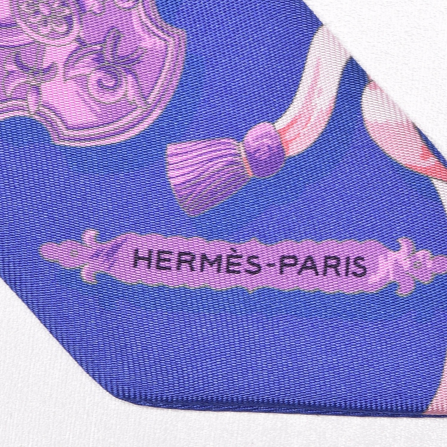 Hermes Silk Ferronnerie Twilly Mauve Rouge Ciel 4 of 5