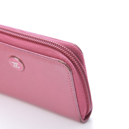 Chanel Caviar Button Zip Coin Purse Pink 12 of 16