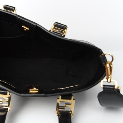 Fendi Vitello Glacier Small FF Tote Black 5 of 10