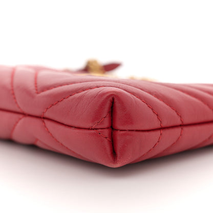 Gucci Calfskin Matelasse Mini GG Marmont Chain Bag Hibiscus Red 10 of 12