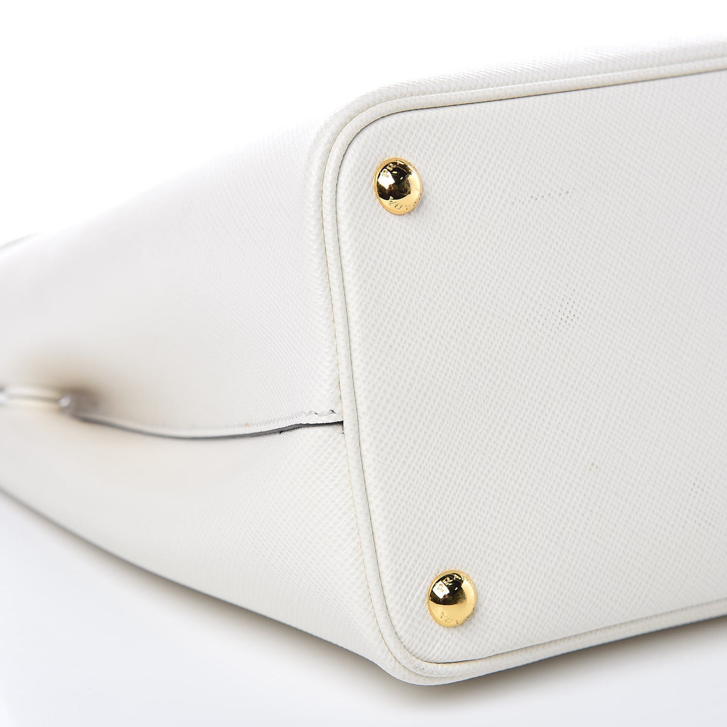 Saffiano Cuir Small Double Bag White Black