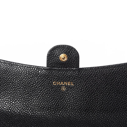 Chanel Caviar Quilted Large Gusset Flap Wallet Black 7 of 11