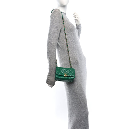 Chanel Lambskin Quilted Mini Color Match Flap Green 2 of 11
