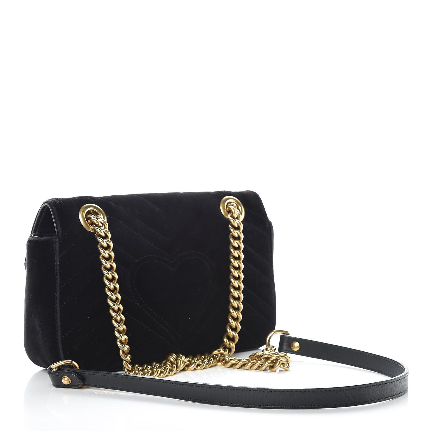 Velvet Matelasse Mini GG Marmont Shoulder Bag Black