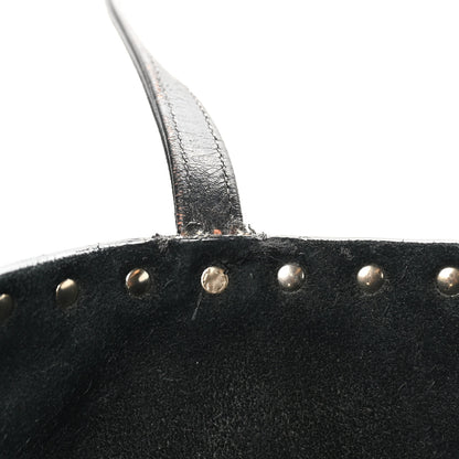 Valentino Garavani Grained Calfskin Rockstud Shoulder Tote Black 10 of 11