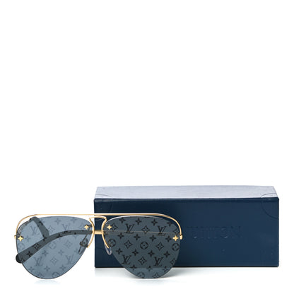 Louis Vuitton Metal Monogram Grease Sunglasses Z1172W Gold 7 of 7