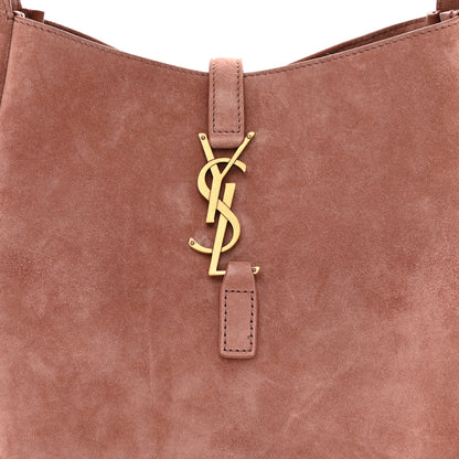 Saint Laurent Suede Calfskin Small Le 5 A 7 Soft Hobo Barley Pink 8 of 11