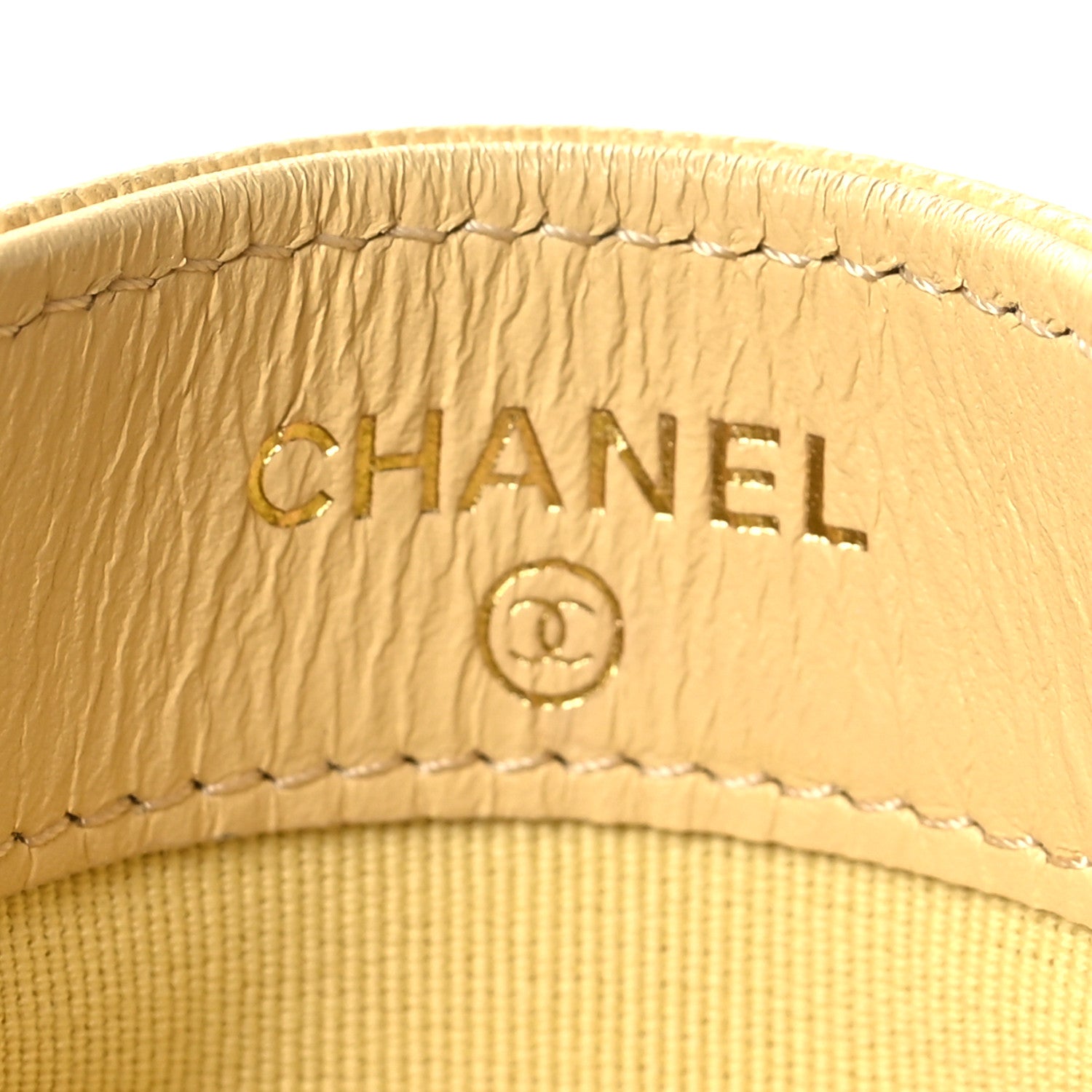 Chanel Caviar Quilted Studded CC Card Holder Yellow 6 of 9