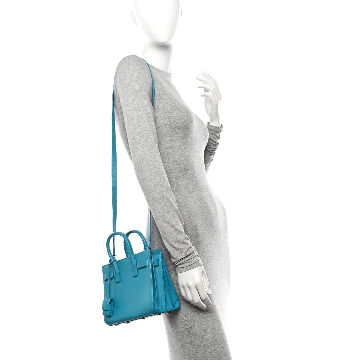 Calfskin Nano Sac De Jour Turquoise