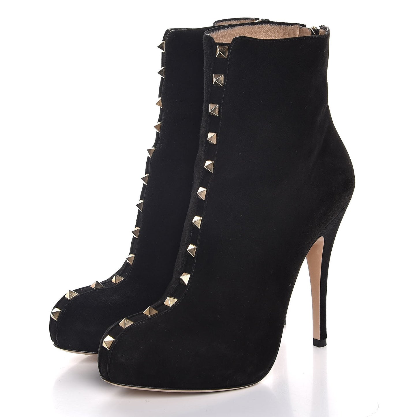 Suede Rockstud Ankle Boots 38 Black