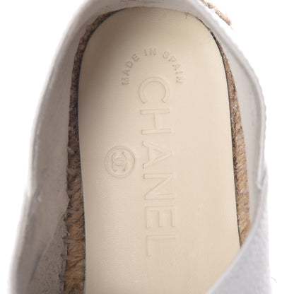 Chanel Grained Calfskin CC Espadrilles 36 White Black 7 of 8